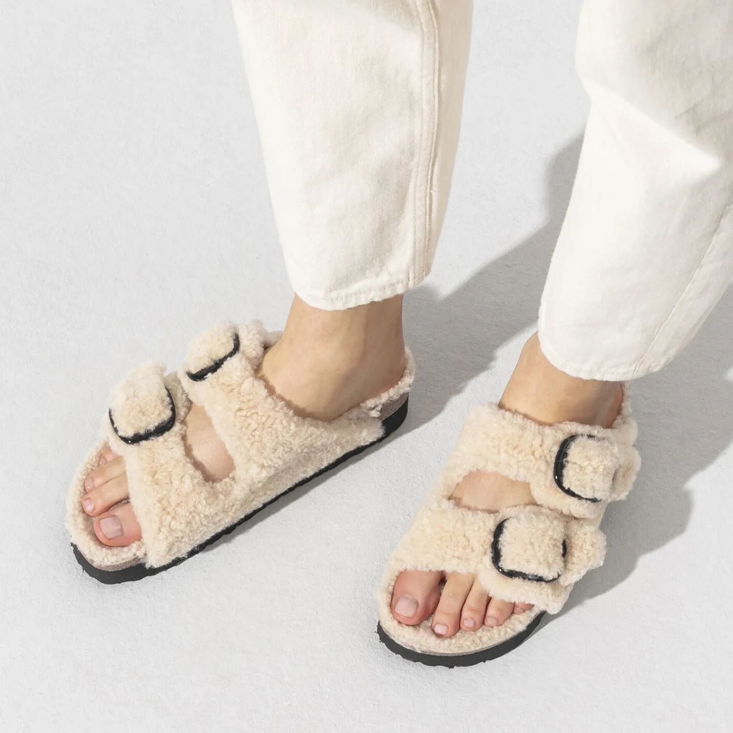 Flash Sale Arizona Big Buckle Pelliccia Di Agnello Donna Plateau